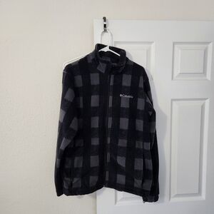 Columbia Black Plaid Fleece Jacket